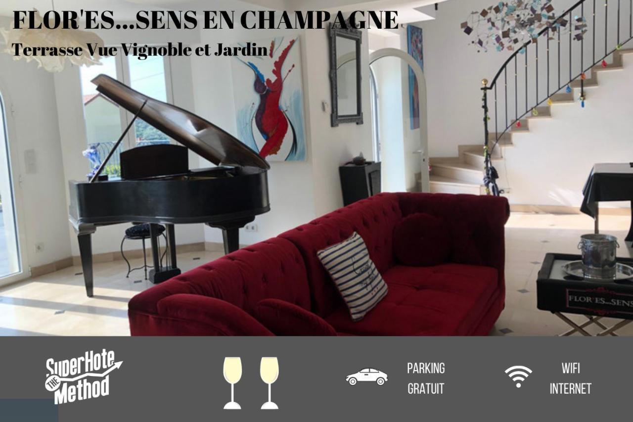 Willa Floressens En Champagne Terrasse Privative Sur Le Vignoble Fleury-la-Riviere Zewnętrze zdjęcie